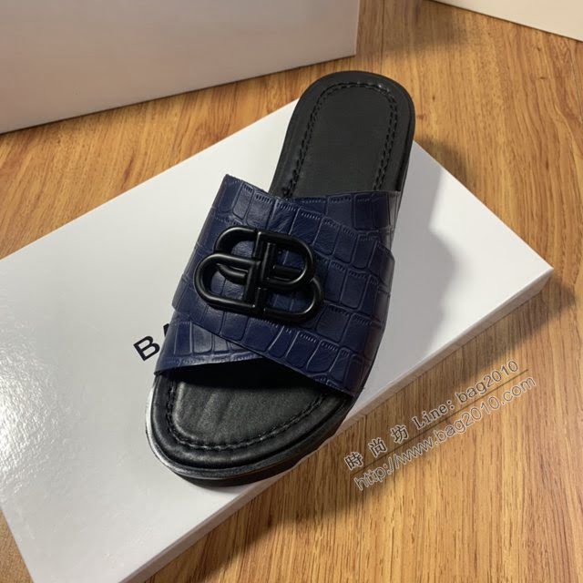 Balenciaga經典款男鞋 巴黎世家頂級版本男士夏季牛皮鞋面涼拖  hdbl1288